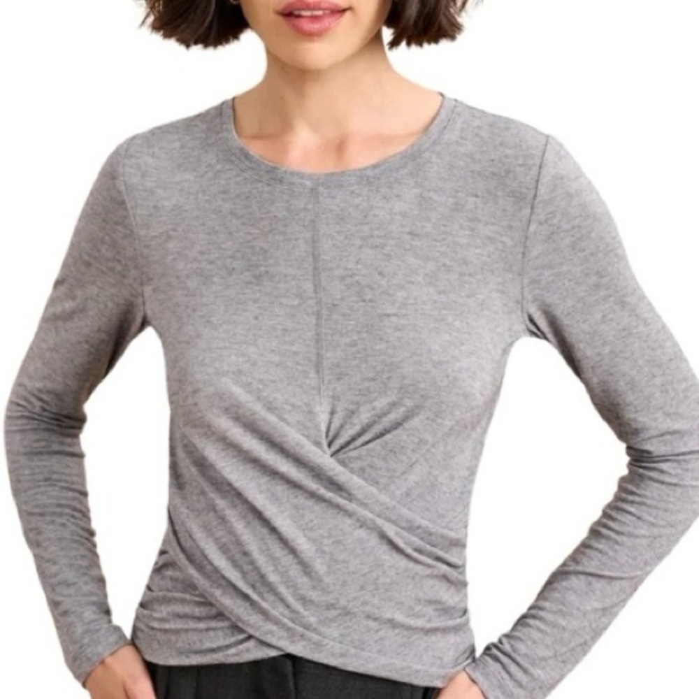 La ligne Charcoal Long Sleeve Wrap Top